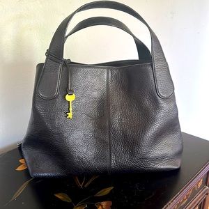 Fossil Black Leather Satchel - Barely used. Excellent Condition!